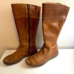 ECCO Women’s Talk Brown Leather Zip Up Boots